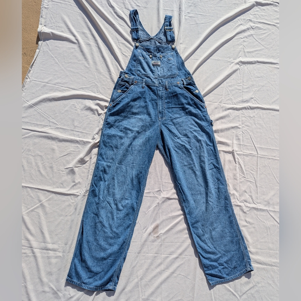 MAKE OFFER! Vintage 80s Classic Buffalo Blue Jean Overalls by David Bitton - Picture 3 of 16